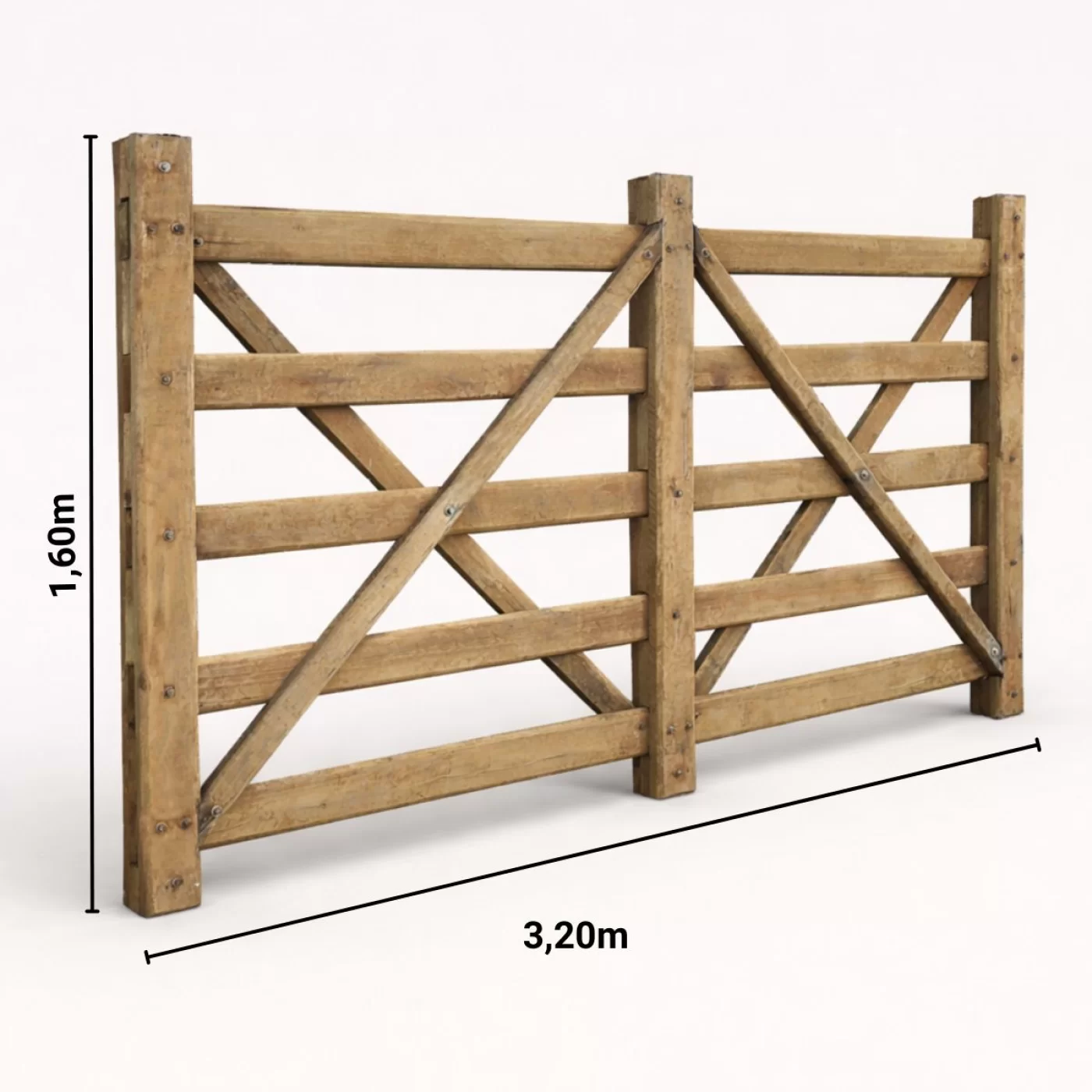 Porteira de Eucalipto Tratado 1,60 x 3,20 m